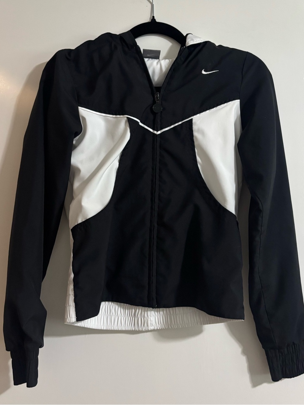 Nike Black and White Hooded Zip-Up Utility Jacket